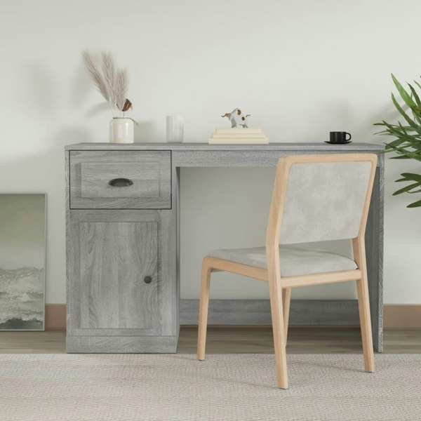 Berkfield Desk with Drawer Grey Sonoma 115x50x75 cm Engineered Wood