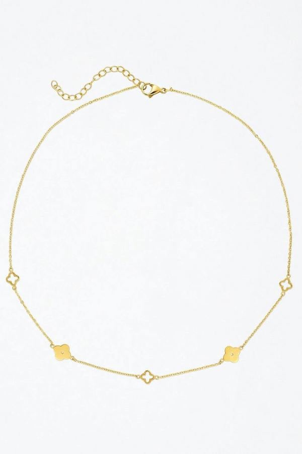Serla 18k Gold Plated Clover Pendant Necklace