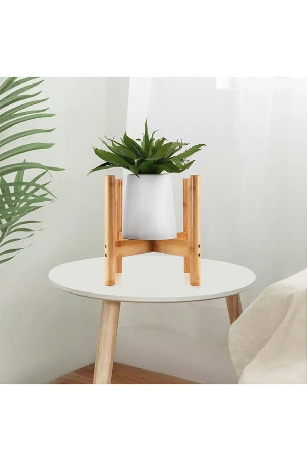 Living and Home Bamboo Nordic Raised Plant Stand