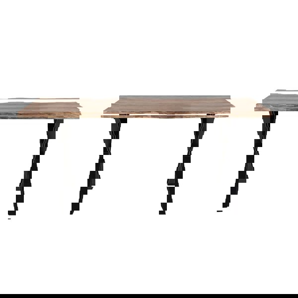 IH Design Oakland Large Acacia Wood Dining Table With Cross Metal Legs 6-8 SEATER - Natural