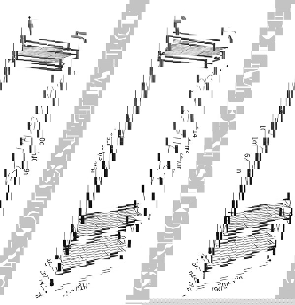 Modcraft Heavy Duty Garment Clothes Rail Rack with Shelves Metal Coat Stand Hanging Pole Black