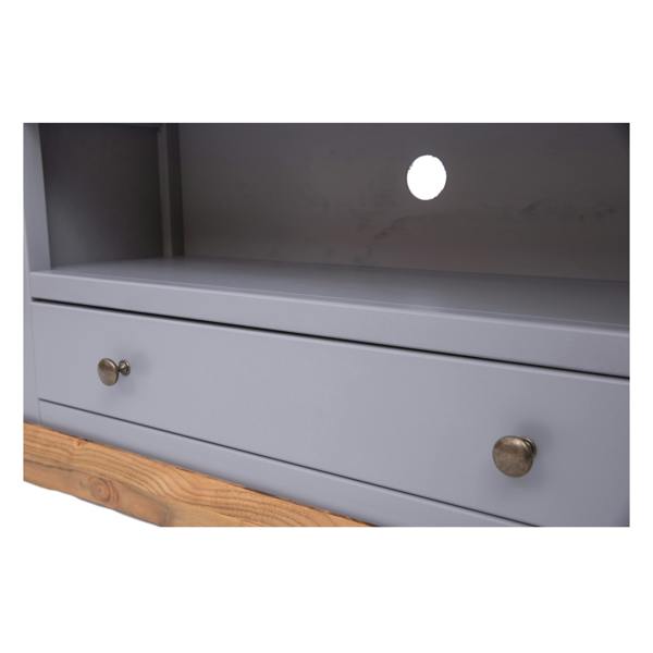 Cabinet Bits Biccari Grey 1 Drawer TV Cabinet Brass Knob