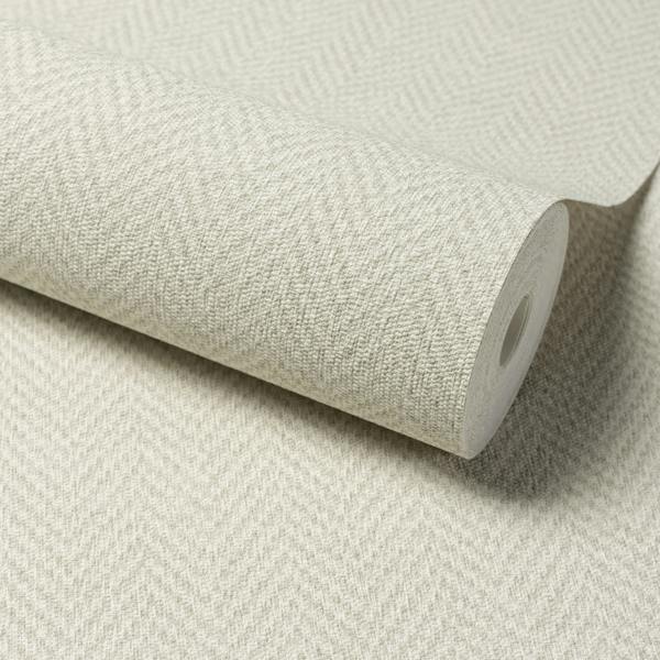Grandeco Antiga Herringbone Chevron Weave Textured Wallpaper, Neutral