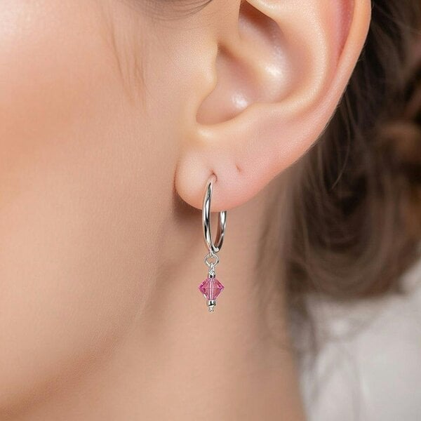 The Colourful Aura Pure Silver Bali Asian Tiny Lightweight Dainty Unisex Hoop Earring