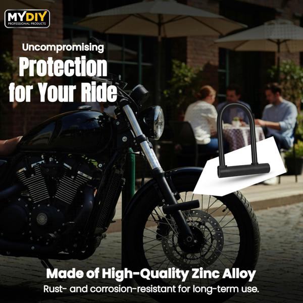 MY DIY PROFESSIONAL PRODUCTS My DIY U-Shaped Bike Lock - Heavy Duty Bicycle U Lock with 2 Keys - Rust & Weather Resistant Cycle Lock for MotorBikes