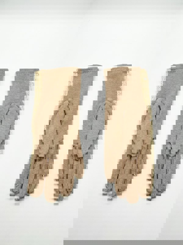 SVNX Beige crochet gloves with Pom Pom