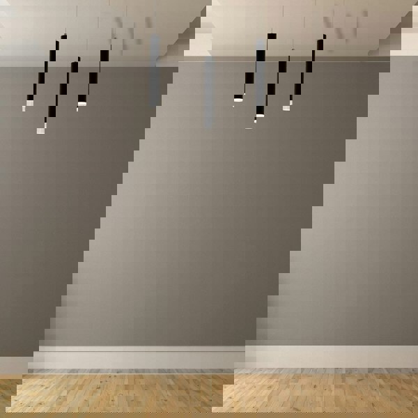 Milagro Carbon Black LED Pendant Lamp 3X5W Eye Catching Contemporary Cylindrical Lights With Built In Low Consumption Light Source