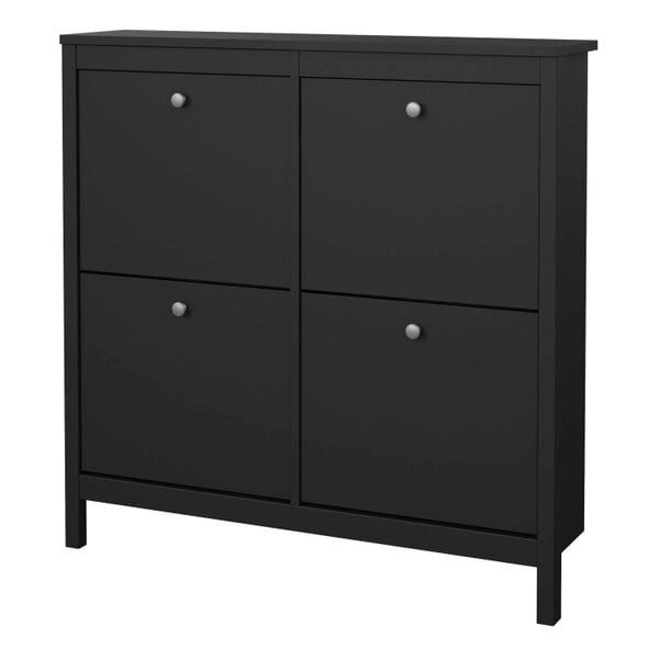 Wyld Haus Gossmere Matt Black Shoe Cabinet 4 Doors