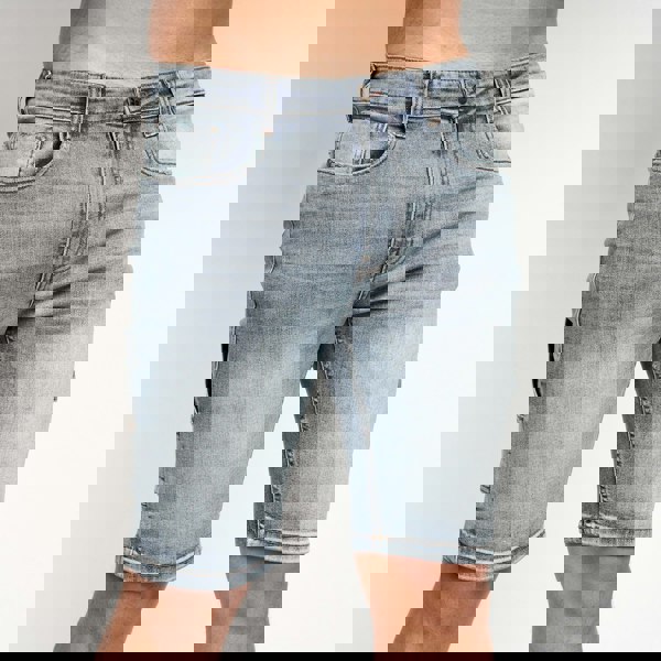 Crosshatch Carpenter Denim Shorts Vintage Blue Wash