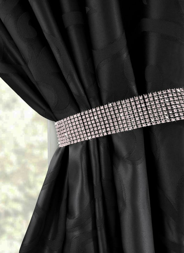 Intimates Diamante Strip Curtain Tieback Pair
