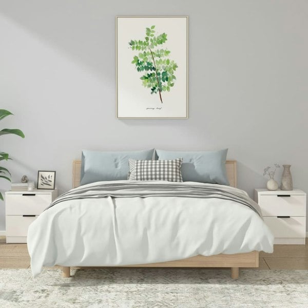 Berkfield Bedside Cabinets 2 pcs White Engineered Wood