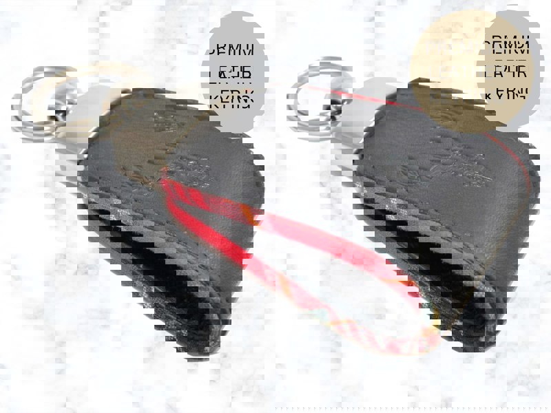 Mala Leather Highland Stag & Tartan Leather Keyring