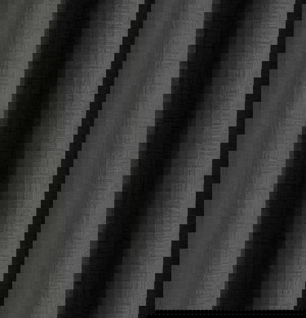 Enhanced Living Black Plain Textured Thermal Room Darkening Energy Saving Pair of Curtains For Bedroom & Living Room