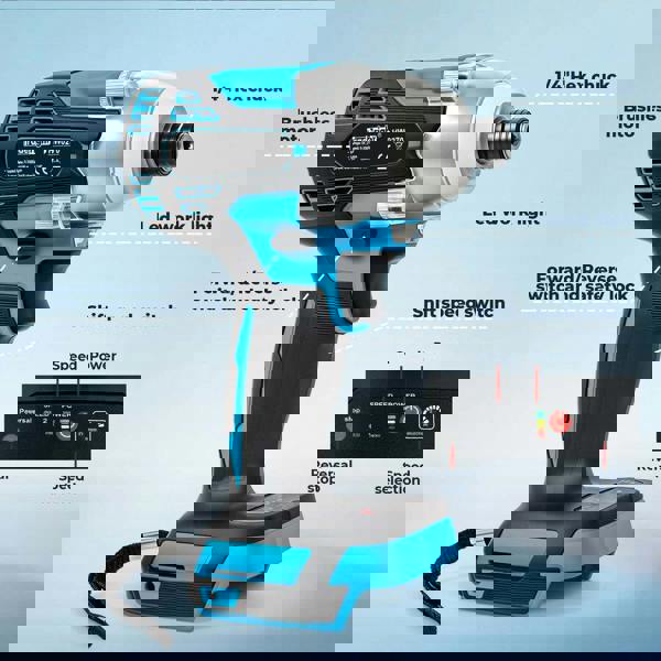 Traderight 21V Cordless Brushless Impact Driver 2 Battery 1/4" Electric Wrench