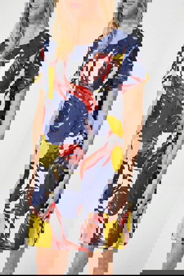 Navy | Floral Short Sleeve Shift Dress