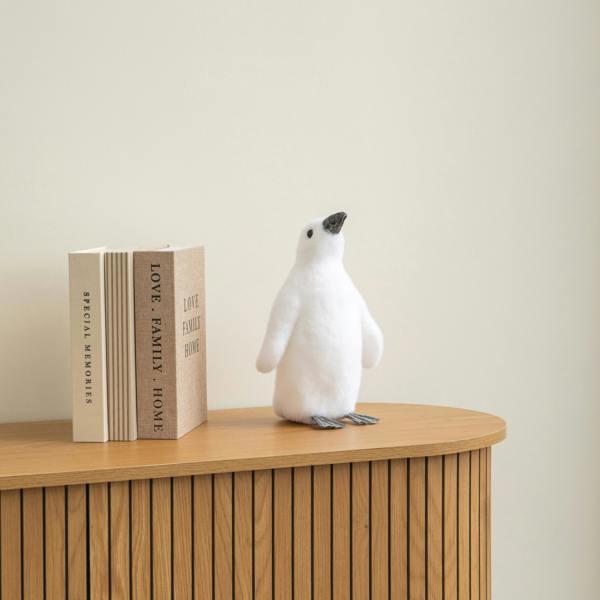 Samuel Alexander 26cm Freestanding Flocked Christmas Penguin Decoration
