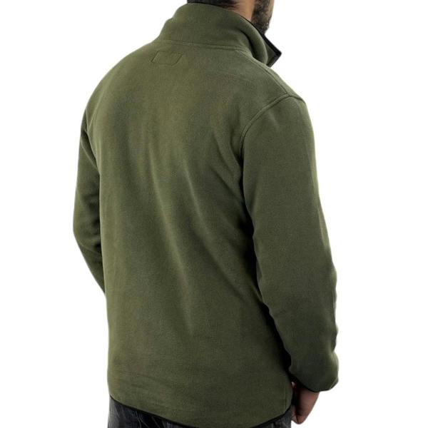 Back view of the Game Icebound fleece jacket in green showing warm fleece construction and classic cut