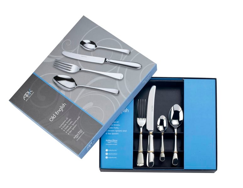 Arthur Price Kitchen Old English stainless steel 32 piece 8 person gift boxed cutlery set