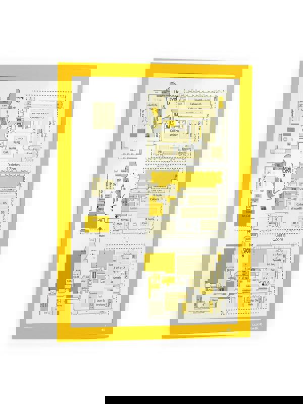 Durable DURAFRAME Self Adhesive Magnetic Signage Frame | 2 Pack | A4 Yellow