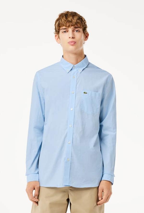 Lacoste Men's Regular Fit Gingham Poplin Shirt