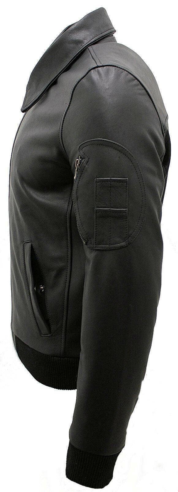 Infinity Leather Mens Cowhide Analine Leather A2 US Airforce Bomber Jacket