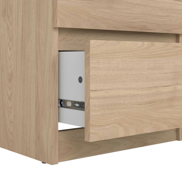 Wyld Haus Budapest Natural Oak Effect Wood Narrow Chest 5 Drawers