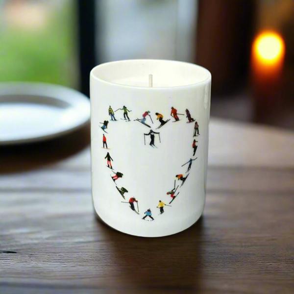 Love Ski Heart Powderhound Candle LARGE