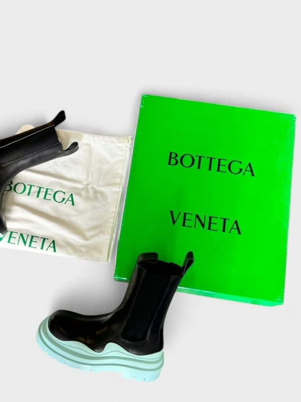 Bottega Veneta Tire Cropped Boot Black Blue - Supplied FashionBottega Veneta