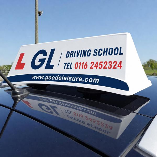 Driving Instructor Roof Sign Board Advertising for Glass Roof Cars Learner Drivers, Vacuum Mounted