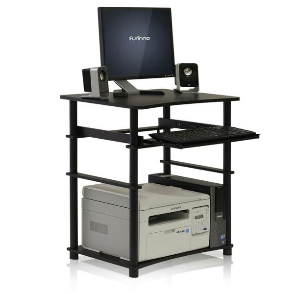 WALPLUS Premium Desk | Home Laptop Notebook Computer Desk, Espresso/Black for Smart Space Utilization