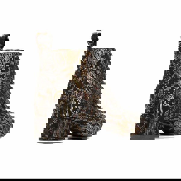 Embassy London Iris - Black & Gold & Burgundy - Women's leather ankle boot with soft insoles