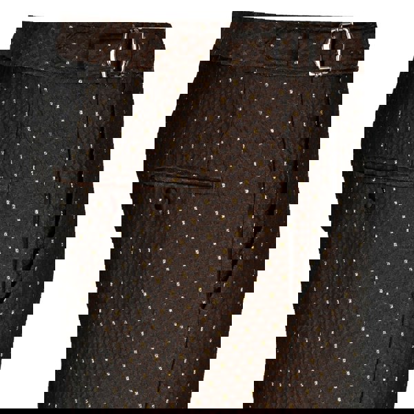 David WeJ Alfredo Double Breasted Shawl Lapel Dotted Jacquard Tuxedo - Brown