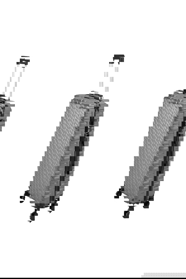 Living and Home Lightweight Hardside Travel Suitcase with Spinner Wheels, 28" Silver