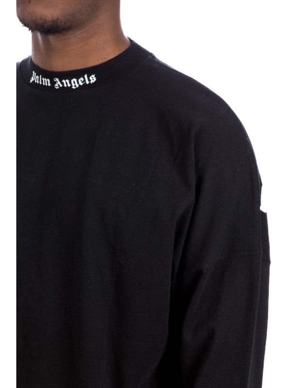 Palm Angels Classic Logo Long Sleeve T Shirt - Black