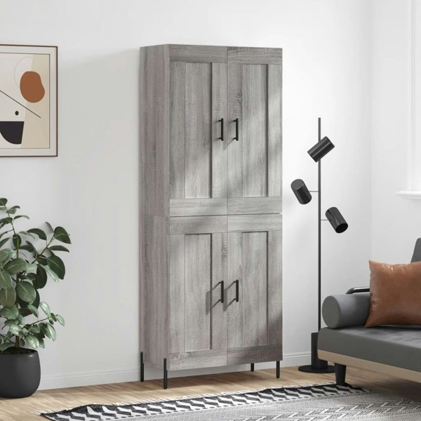 Berkfield Highboard Grey Sonoma 69.5x34x180 cm Engineered Wood