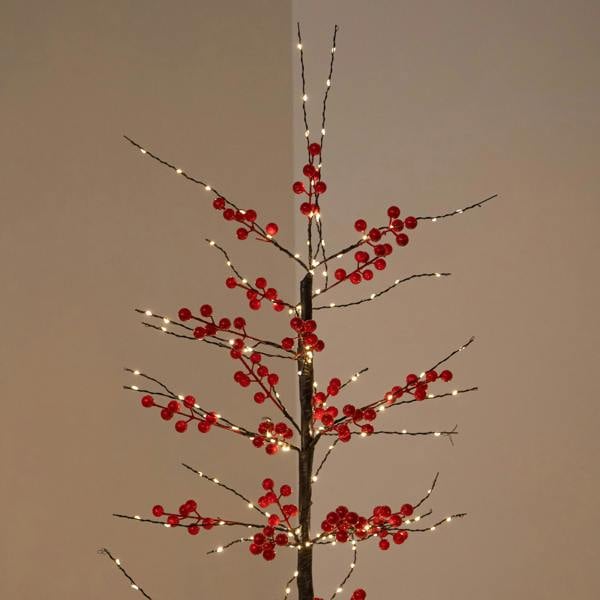 Samuel Alexander 1.5m Light up Red Berry Christmas Tree with 635 Warm White LEDs