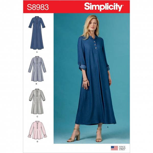 Simplicity Sewing Pattern 8983, Dresses, Tops for Women, H5 (6-8-10-12-14) - Intermediate