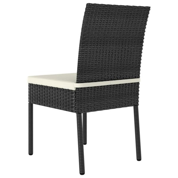 Berkfield 5 Piece Outdoor Dining Set with Cushions Poly Rattan Black