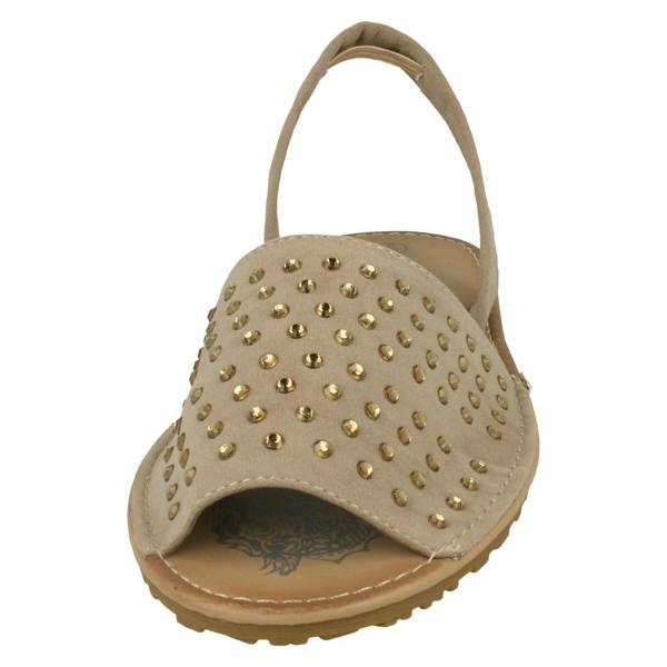 Spot On Ladies Spot On Elasticated Slingback Open Toe Flat Sandals