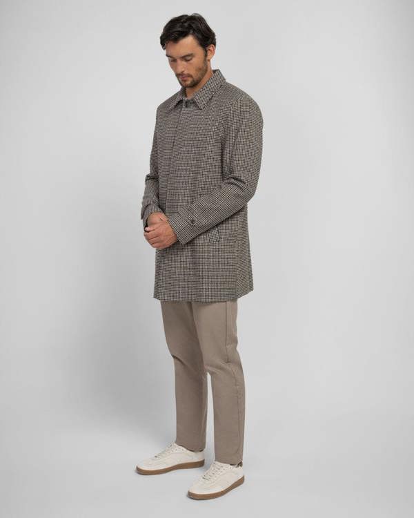 Steel & Jelly Marton - Wool Blend Houndstooth Car Coat
