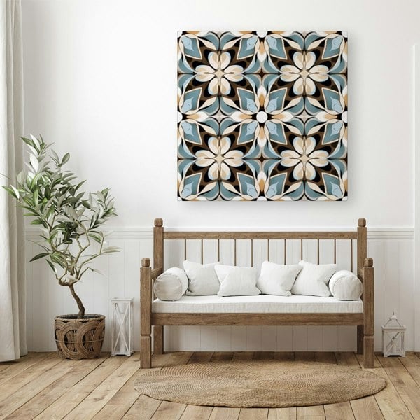 Warren Reed Beige And Brown Abstract Pattern Canvas