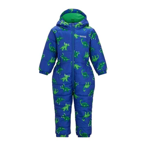 Regatta Childrens/Kids Penrose Dinosaur Quilted Puddle Suit - Olympian Blue - 