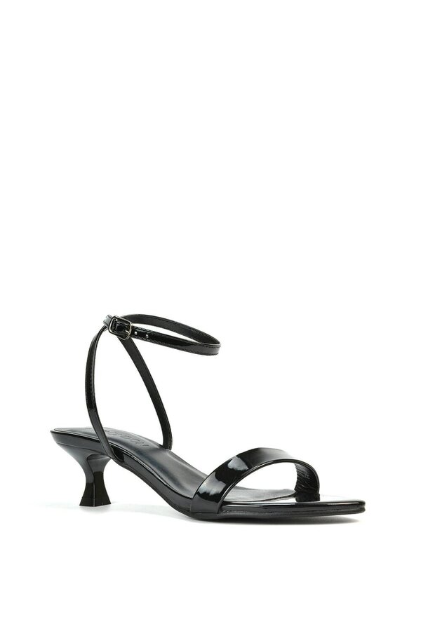 XY LONDON Kitten Low Heel Strappy Sandal Two Part Heeled Shoes