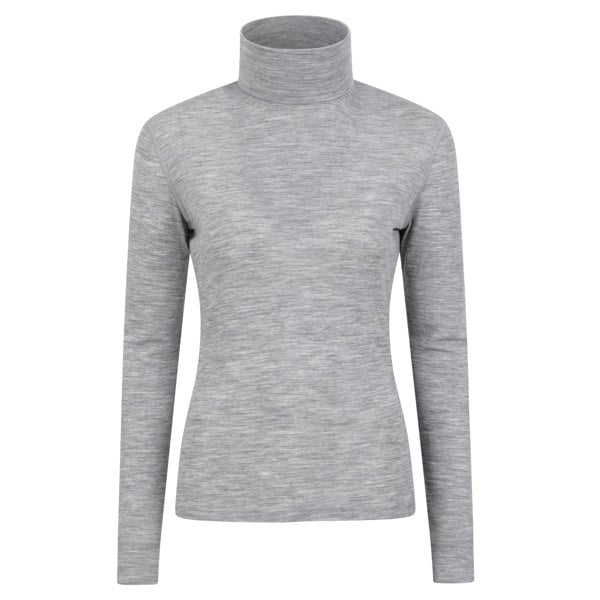 Mountain Warehouse Womens/Ladies Merino Wool Roll Neck Base Layer Top - Light Grey