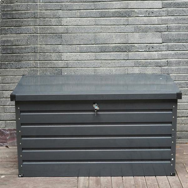 Gr8 Garden 420L Dark Grey Metal Outdoor Storage Box Cushion Chest