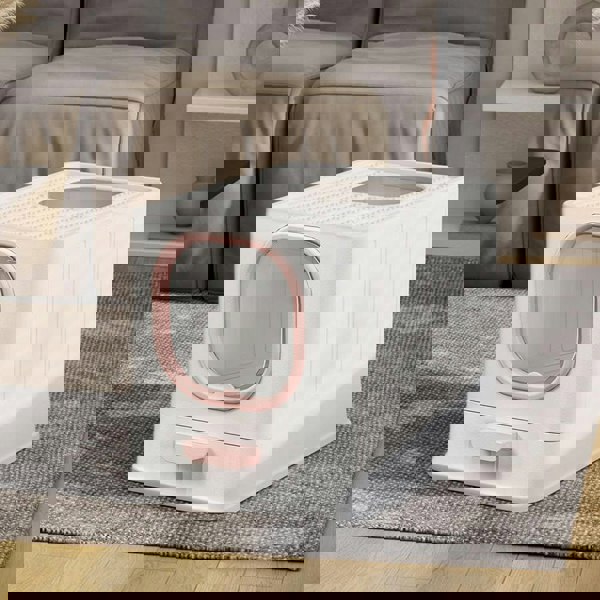 Enclosed Folding Cat Litter Box Toilet with Scoop Living and Home