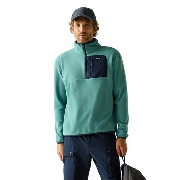 Regatta Mens Frankie Half Zip Fleece Top - Arctic/Navy - 