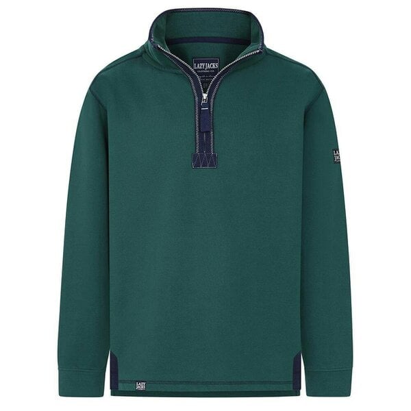 Lazy Jacks LJ40 - Men's Quarter Zip Sweatshirt - Forest - S - Green