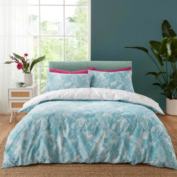 Aruba Tropical Floral Green Duvet Cover Set