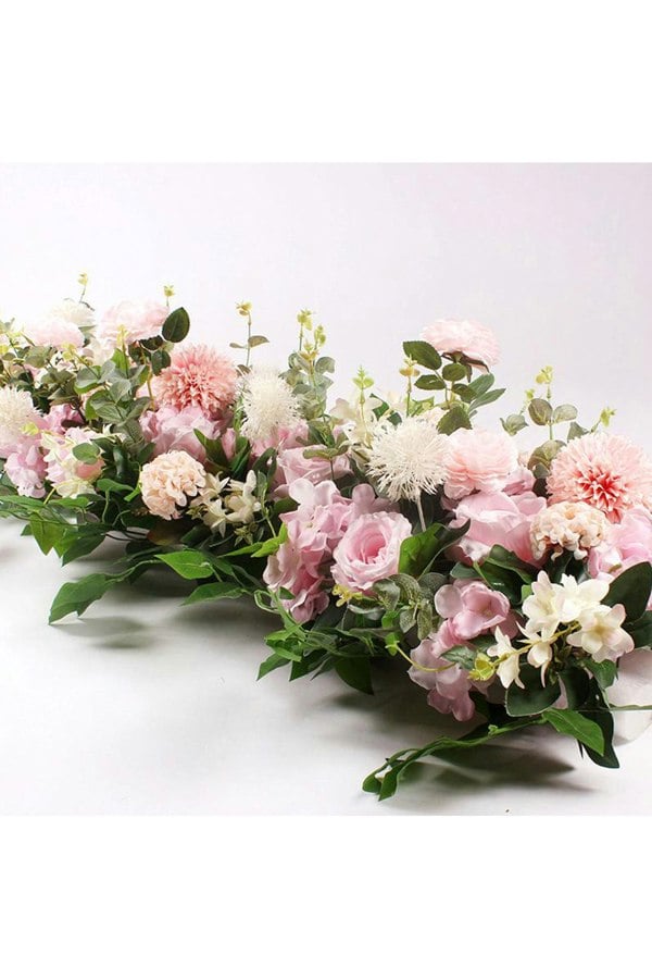 Living and Home 100cm Sweet Acacia Rose Floral Wedding Row Aisle Runner & Stage Backdrop Decoration for Ceremonies, Receptions & Party Decor